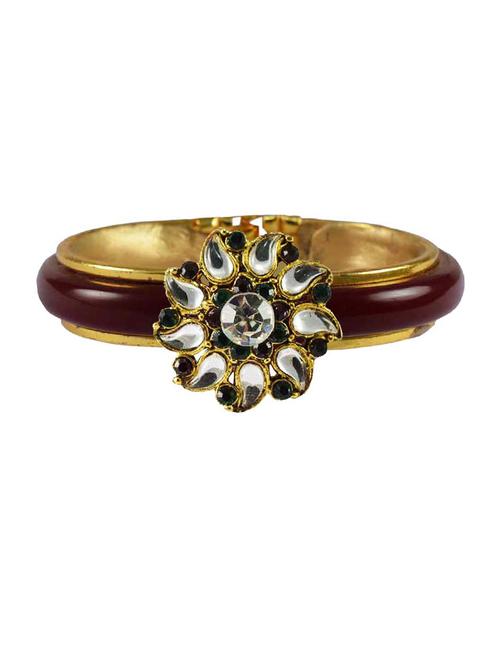maroon stone acrylic-brass bangle - 18770537 - Very Small Image - 1