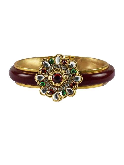 maroon stone acrylic-brass bangle - 18770539 - Very Small Image - 1
