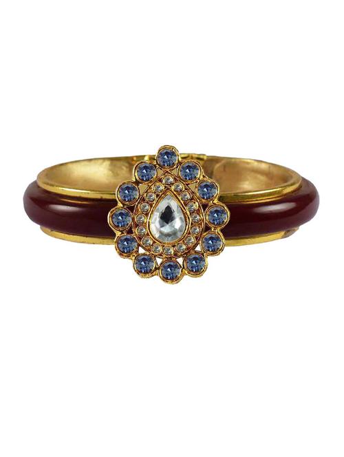 maroon stone acrylic-brass bangle - 18770551 - Very Small Image - 1