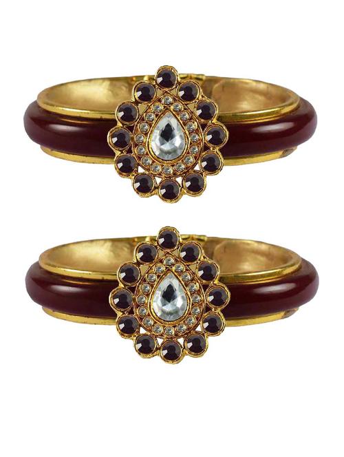 maroon stone acrylic-brass bangle - 18770558 - Very Small Image - 1