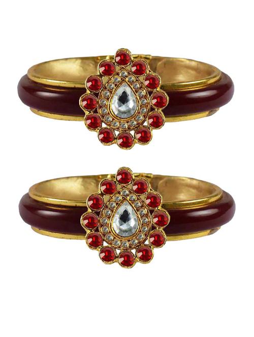 maroon stone acrylic-brass bangle - 18770582 - Very Small Image - 1