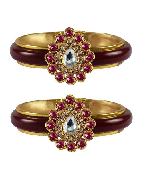 maroon stone acrylic-brass bangle - 18770586 - Very Small Image - 1