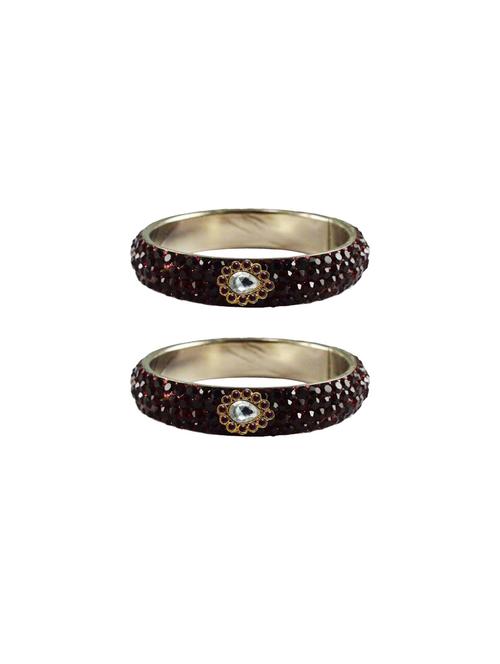 maroon stone stud brass bangle with extra large size - 18770625 - Very Small Image - 1