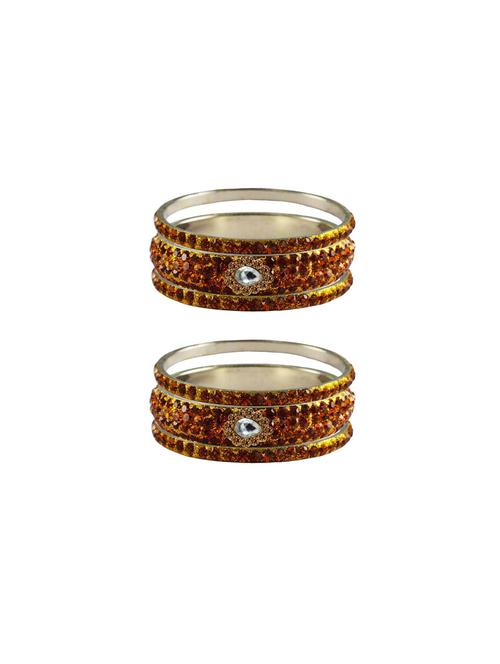 orange stone stud brass bangle with extra large size - 18770632 - Very Small Image - 1