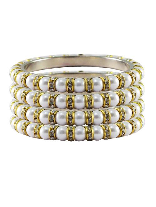 white moti stud brass bangle - 18770638 - Very Small Image - 1