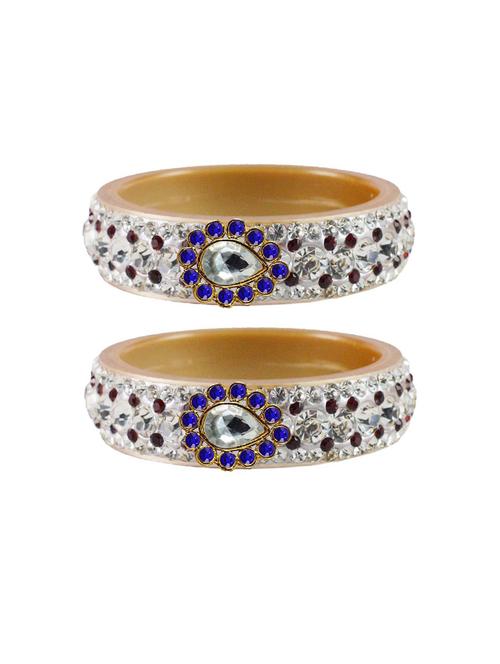 stone studded acrylic brass bangle with extra large size - 18770736 - Very Small Image - 1