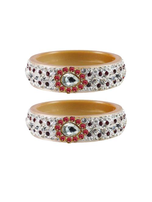 stone studded acrylic brass bangle with extra large size - 18770742 - Very Small Image - 1