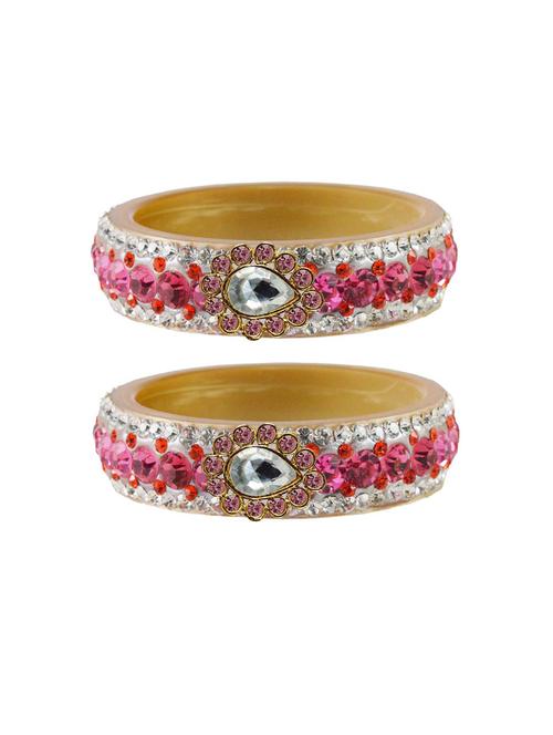 stone studded acrylic brass bangle with extra large size - 18770751 - Very Small Image - 1