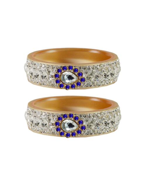 stone studded acrylic brass bangle with extra large size - 18770805 - Very Small Image - 1