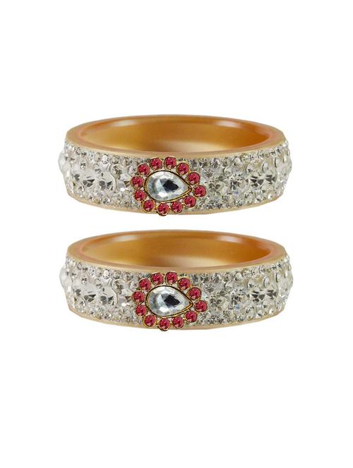 stone studded acrylic brass bangle with extra large size - 18770811 - Very Small Image - 1