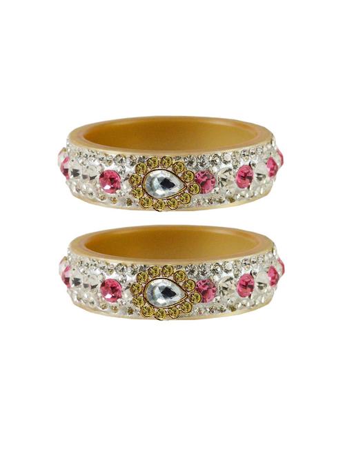 stone studded acrylic brass bangle with extra large size - 18770818 - Very Small Image - 1