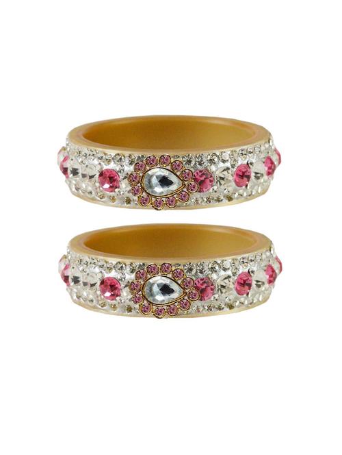 stone studded acrylic brass bangle with extra large size - 18770820 - Very Small Image - 1