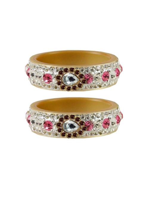 stone studded acrylic brass bangle with extra large size - 18770824 - Very Small Image - 1