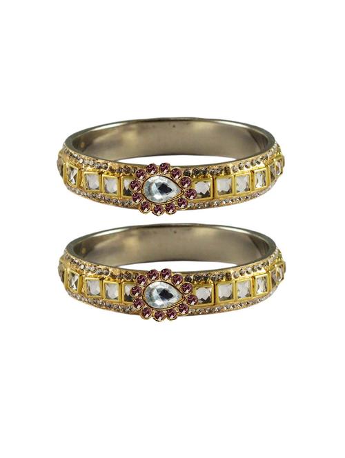 multi colored stone studded brass bangle with extra large size - 18770875 - Very Small Image - 1