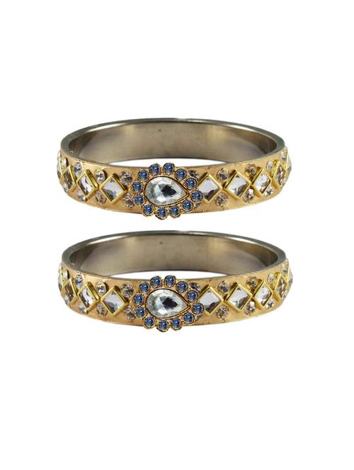 multi colored stone studded brass bangle with extra large size - 18770885 - Very Small Image - 1