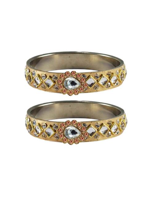 multi colored stone studded brass bangle with extra large size - 18770886 - Very Small Image - 1