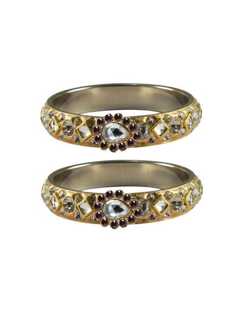 multi colored stone studded brass bangle with extra large size - 18770911 - Very Small Image - 1