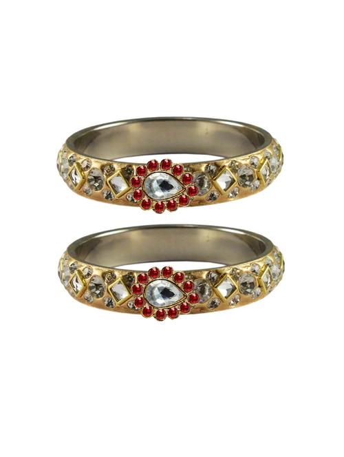 multi colored stone studded brass bangle with extra large size - 18770923 - Very Small Image - 1
