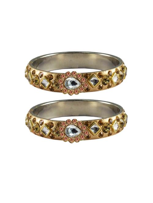 multi colored stone studded brass bangle with extra large size - 18770932 - Very Small Image - 1