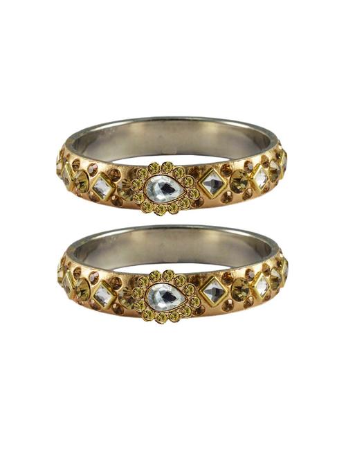 multi colored stone studded brass bangle with extra large size - 18770933 - Very Small Image - 1