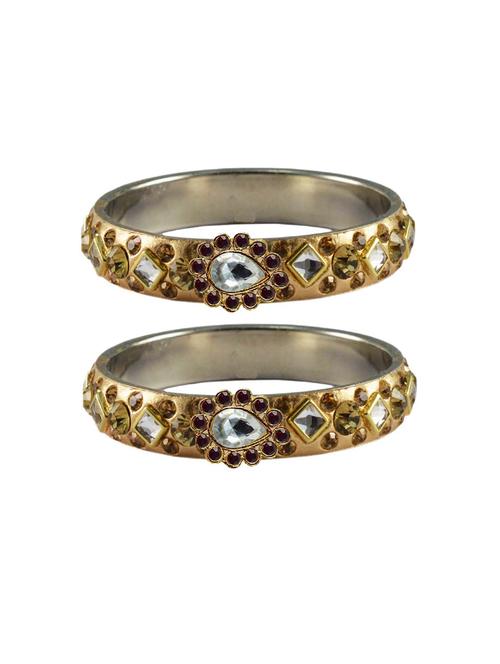 multi colored stone studded brass bangle with extra large size - 18770937 - Very Small Image - 1