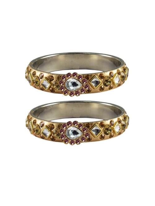 multi colored stone studded brass bangle with extra large size - 18770944 - Very Small Image - 1