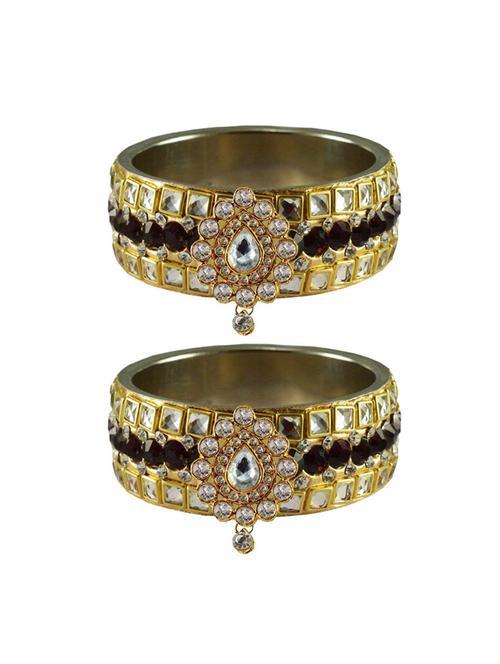 multi colored stone studded brass bangle with extra large size - 18770974 - Very Small Image - 1