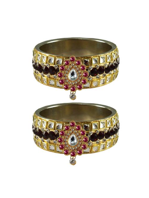 multi colored stone studded brass bangle - 18770994 - Very Small Image - 1