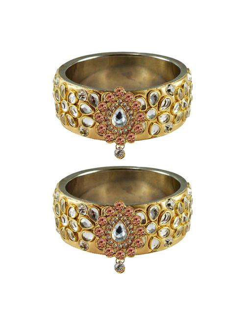multi colored stone studded brass bangle - 18771001 - Very Small Image - 1