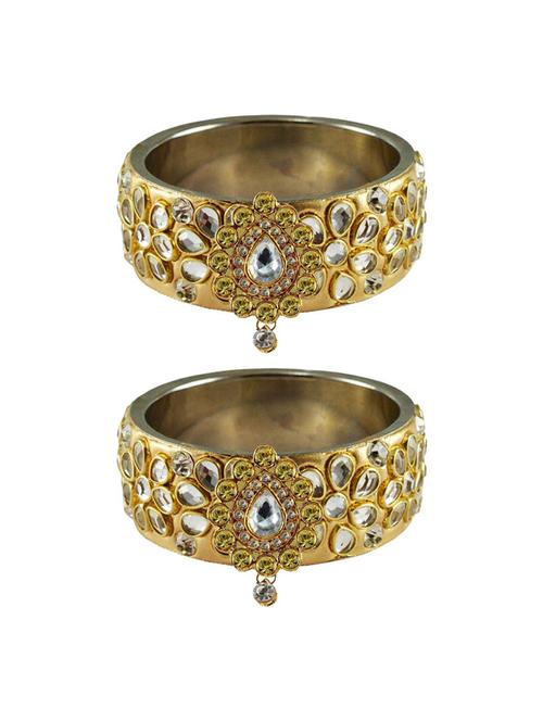 multi colored stone studded brass bangle - 18771002 - Very Small Image - 1