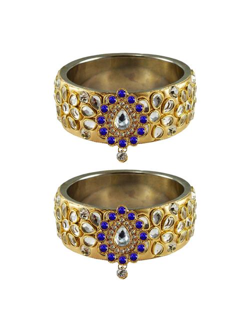 multi colored stone studded brass bangle - 18771012 - Very Small Image - 1