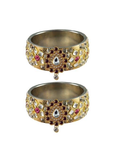 golden stone stud brass bangle - 18771052 - Very Small Image - 1
