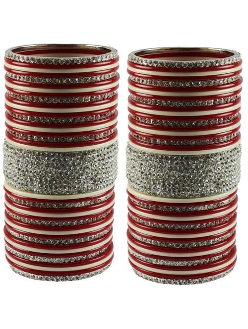 red stone stud brass bangle set - 18771122 - Very Small Image - 1