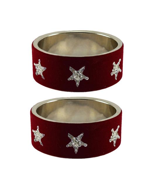 maroon stone stud metal bangle - 18771154 - Very Small Image - 1