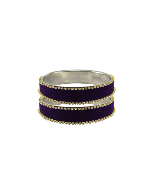 purple stone stud metal bangle with extra large size - 18771188 - Very Small Image - 1