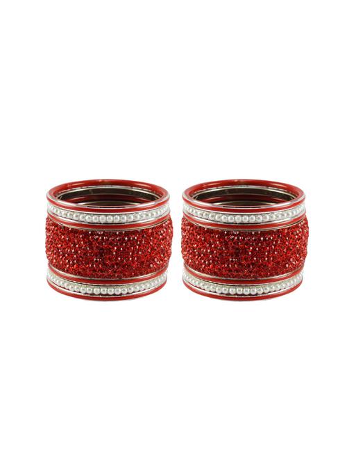 red stone stud brass bangle set - 18771250 - Very Small Image - 1