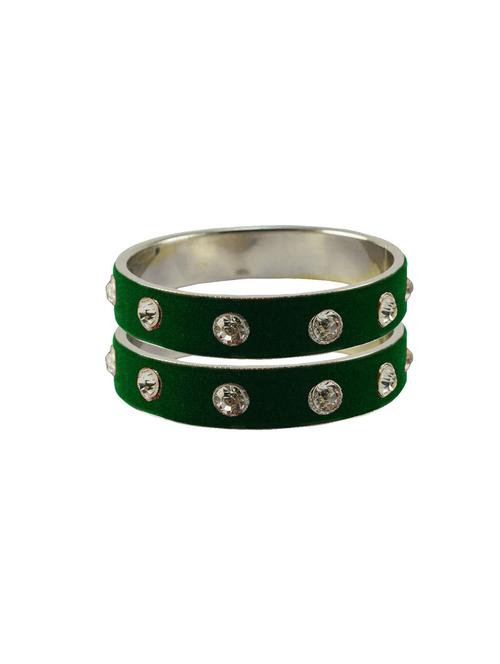 green stone stud metal bangle with extra large size - 18771290 - Very Small Image - 1