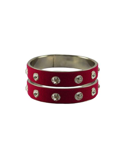 maroon stone stud metal bangle with extra large size - 18771295 - Very Small Image - 1