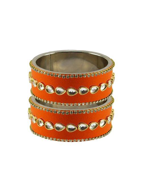 orange stone stud metal bangle - 18771299 - Very Small Image - 1
