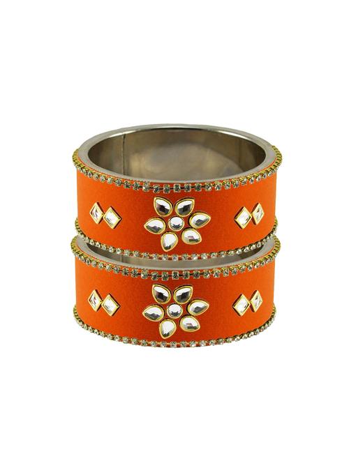 orange stone stud metal bangle - 18771359 - Very Small Image - 1