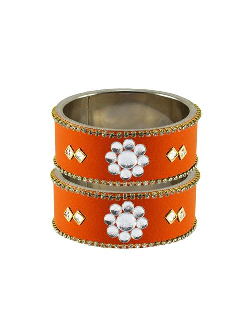 orange stone stud metal bangle - 18771375 - Very Small Image - 1