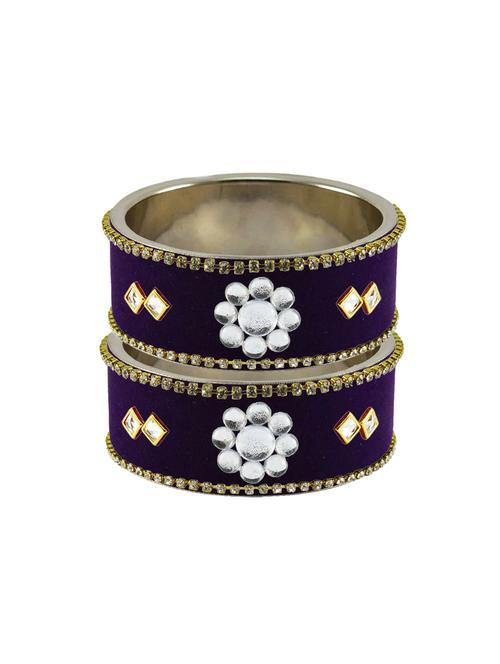 purple stone stud metal bangle - 18771376 - Very Small Image - 1