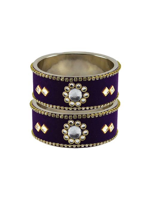 purple stone stud metal bangle - 18771392 - Very Small Image - 1