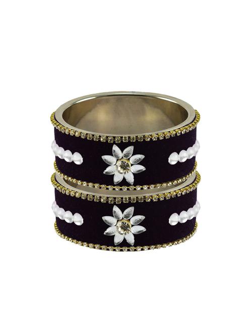 black coloured stone stud metal bangle - 18771417 - Very Small Image - 1