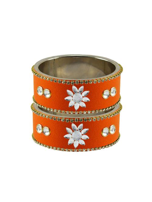 orange coloured stone stud metal bangle - 18771423 - Very Small Image - 1