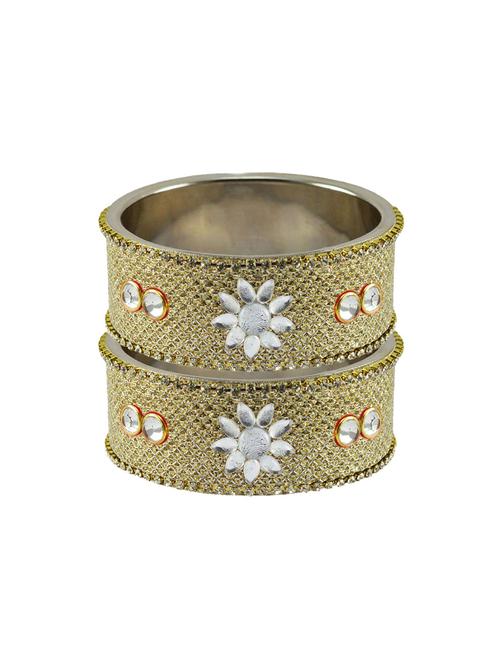 golden coloured stone stud metal bangle - 18771426 - Very Small Image - 1