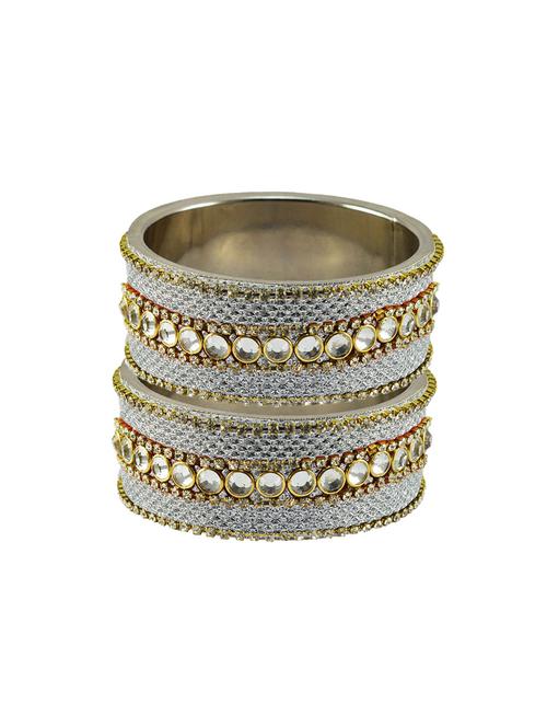 white coloured stone stud metal bangle - 18771461 - Very Small Image - 1