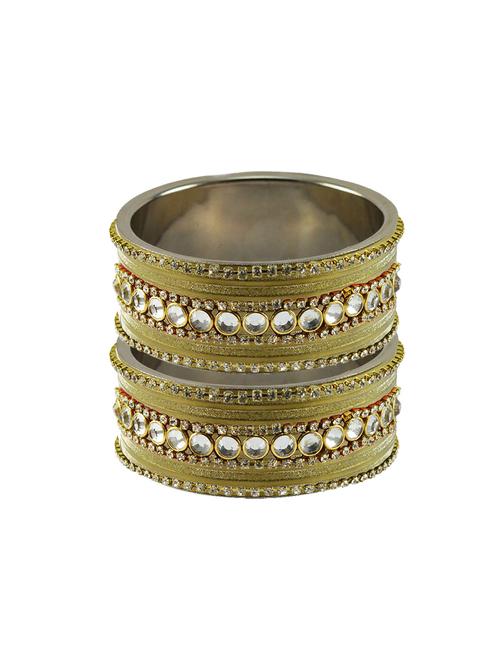 golden coloured stone stud metal bangle - 18771467 - Very Small Image - 1