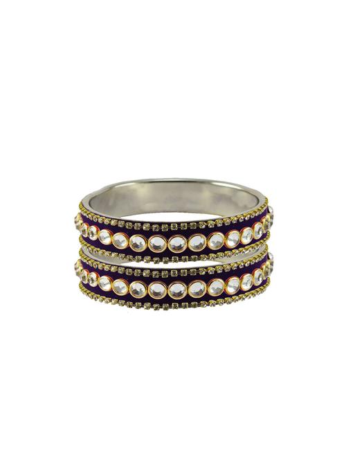 purple stone stud brass bangle with extra large size - 18771501 - Very Small Image - 1