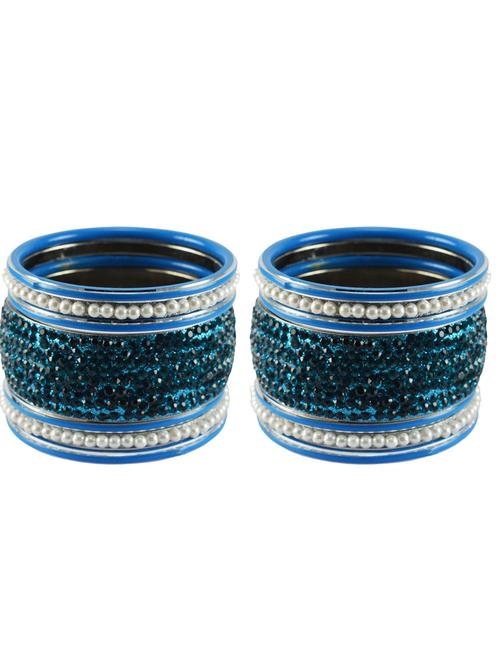 firozi stone stud brass bangle set - 18771522 - Very Small Image - 1